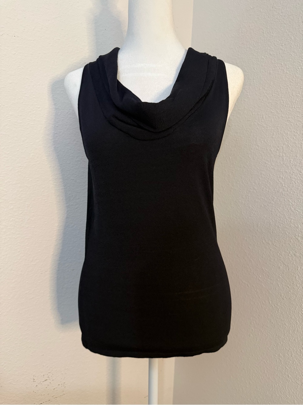 Willi Smith NWT Black Cowl Neck Tank Top L Sleeveless Layering Shell Large